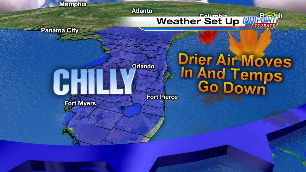 Cold front brings cooler temperatures to central Florida